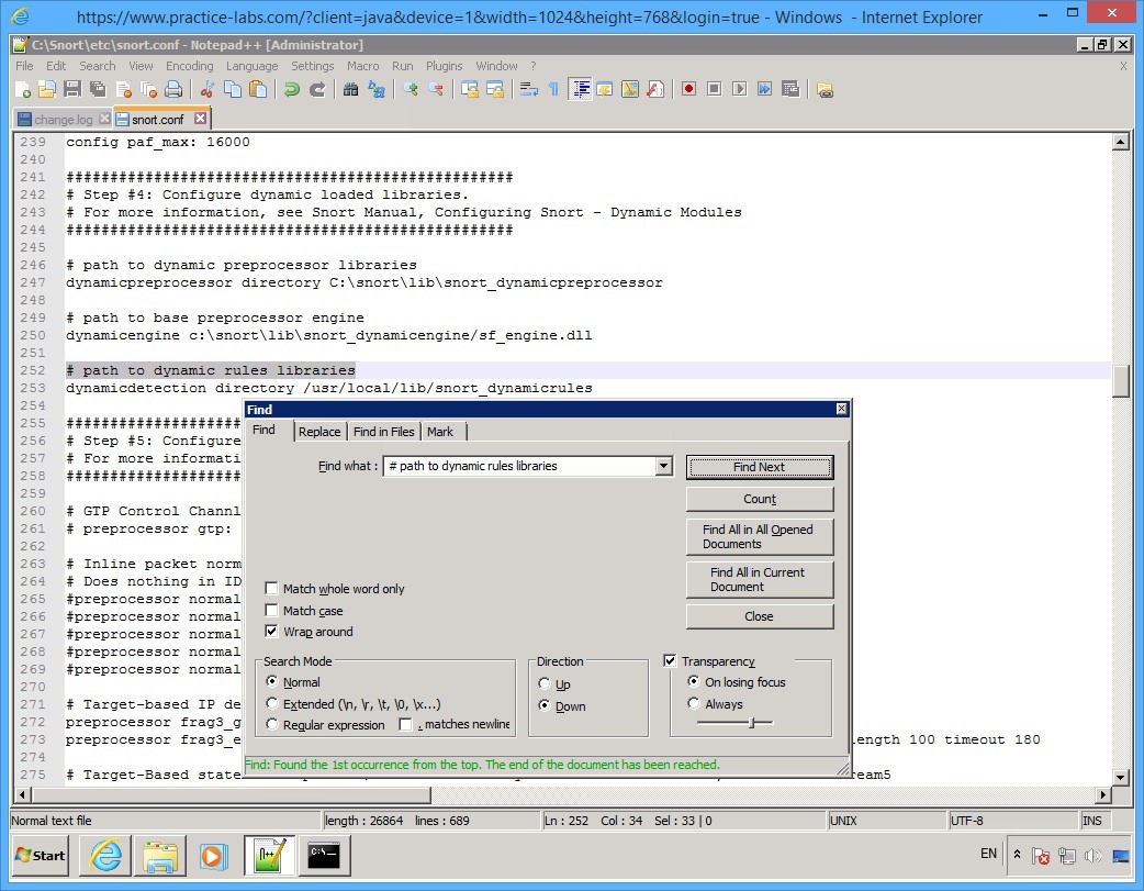 Practice Labs screenshot.